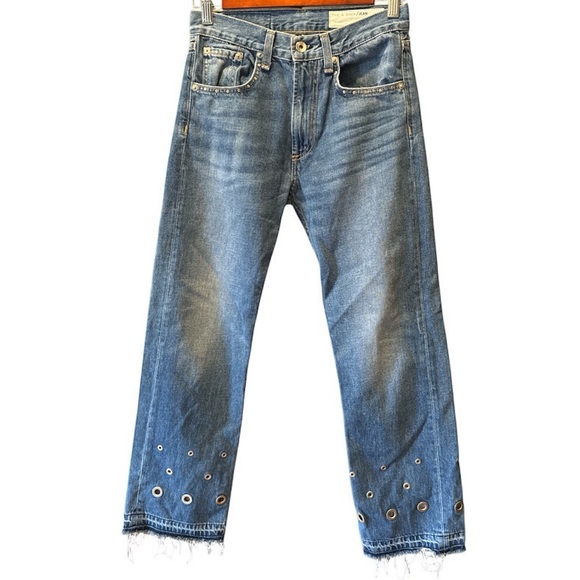 Rag & Bone Womens Size 24 Hyfield‎ Eyelet High Waist Grommet Hem
Straight Jeans - Picture 1 of 9